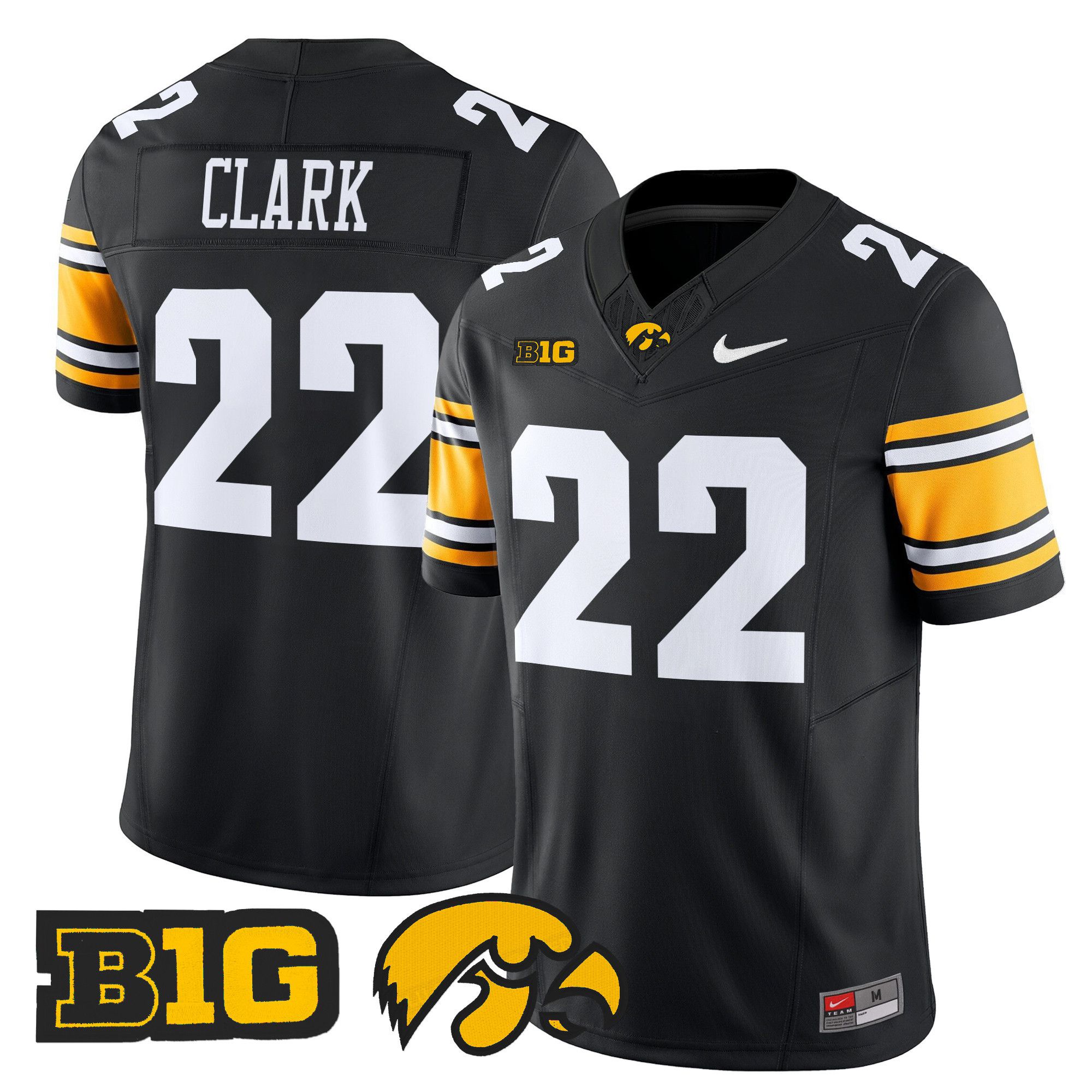 Men Iowa Hawkeyes #22 Clark Black Nike 2024 Vapor Limited NCAA Jersey style 1->ncaa teams->NCAA Jersey